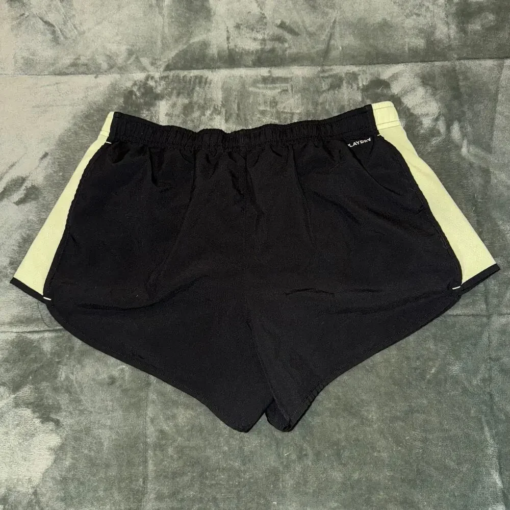 Reebok Running Shorts Black Pastel Green Girl's Size XL Activewear Casual Active